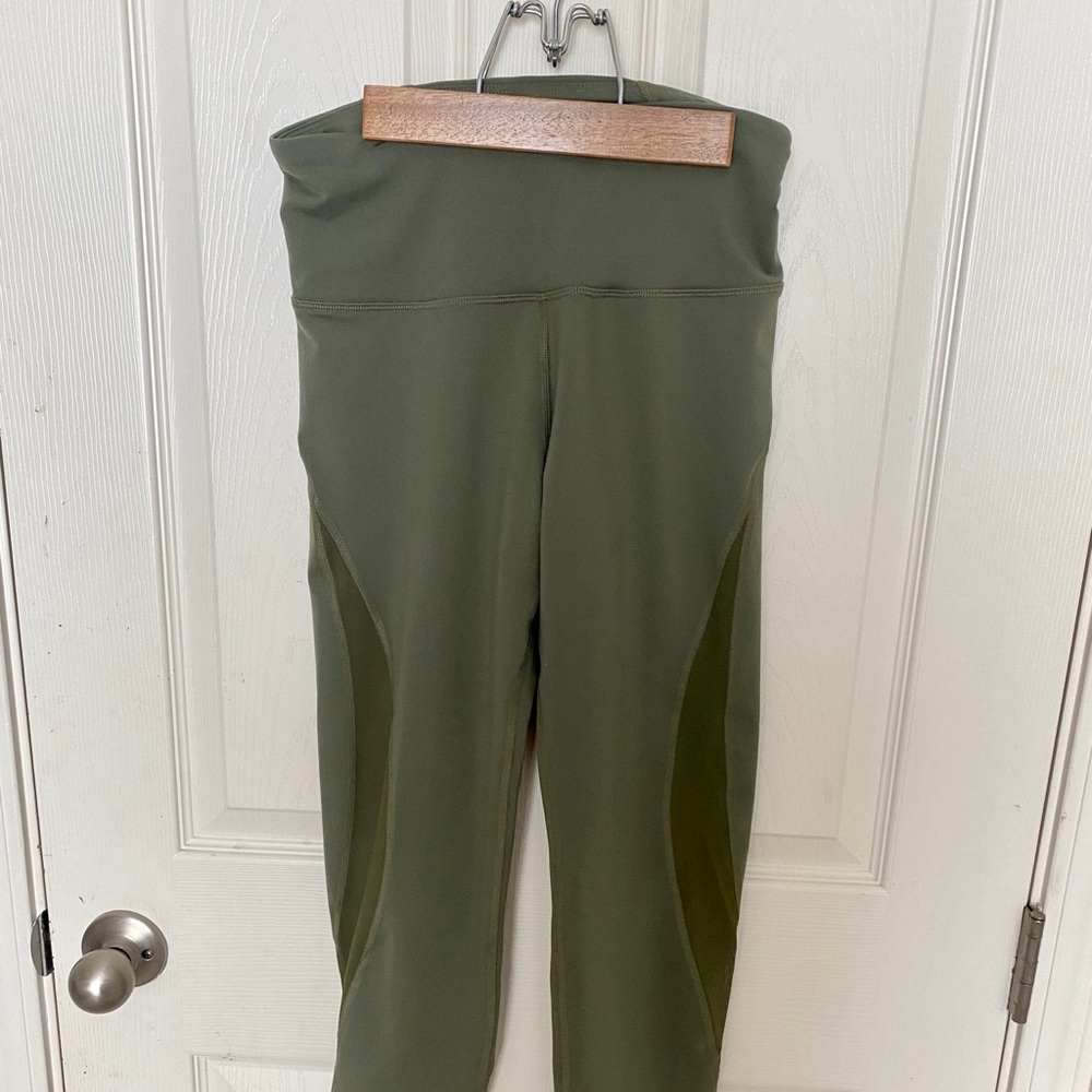 Navy green active leggings